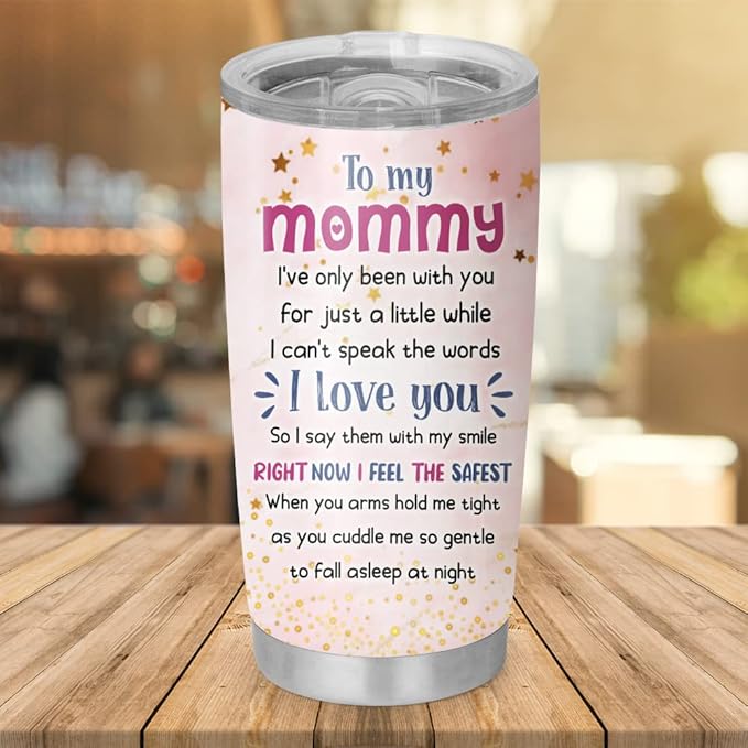 Personalized To My Mommy Tumbler, Birthday Christmas Mother's Day Gifts for Women New Mom Wife from Husband, Gifts for Woman After Birth, Custom Photo Stainless Steel Tumbler 20oz 30oz Gift For Women