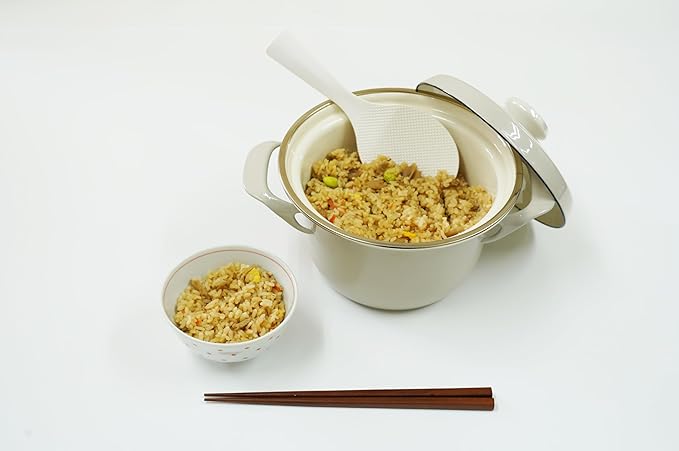 FUJIHORO JAPAN EX Series Cocotte EX-16C (Greige), Enamel Kitchenware, PFAS-free, Japanese Design & Craftmanship