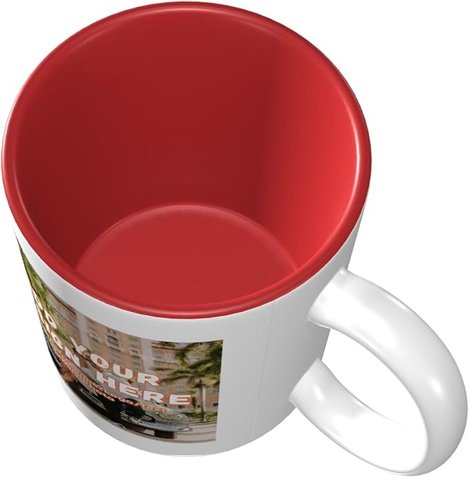 Custom Color Mugs with Partial or Full-Size Printing Customizable Photos and Text Coffee Mugs Creative Multicolor Designs Image (Partial, Red)