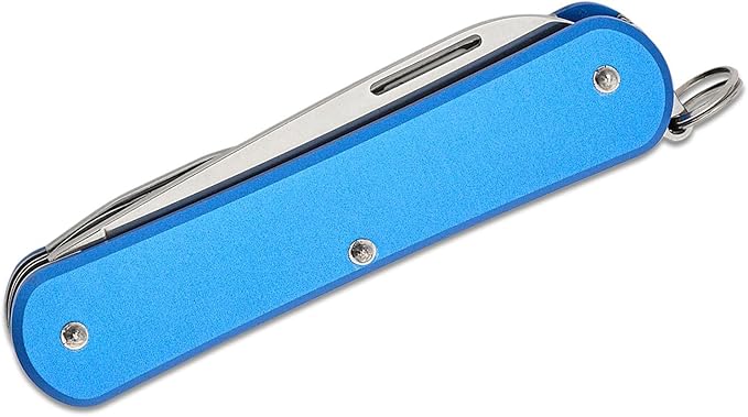 Fox Knives Vulpis FX-VP130-F4 Slipjoint Folding Knife 4-in-1 Multitool 2.17in Blade, Bottle Opener, Can Opener, Flat Head Screwdriver, Scissors - Compact Versatile Minimalist Pocket Knife (Sky Blue)