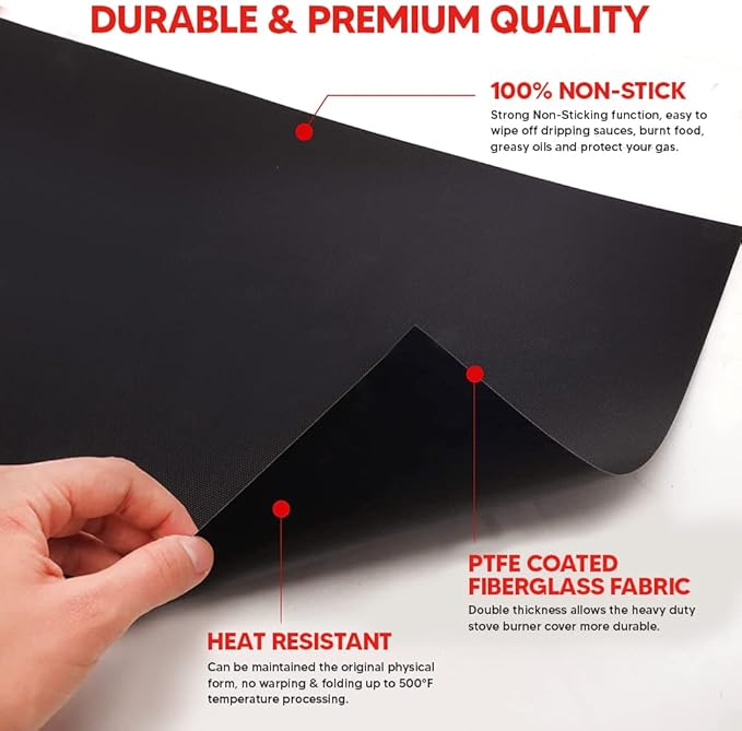 Teflon Liner Roll for Ovens, Stovetops & Grills (75??x 17?? - Custom Cut to Size & Shape Needed - Versatile Non-Stick Teflon Mat, Can Use As Oven Liner, Grill Mat, Stovetop Cover, Baking Sheet, etc.