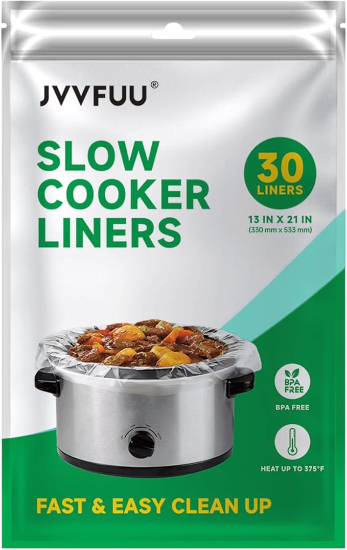 Slow Cooker Liners 3-8 Quart, Cooking Bags Large Size 13"x 21", Slow Cooker Bags Disposable Oval Large For Crock Pot (30)