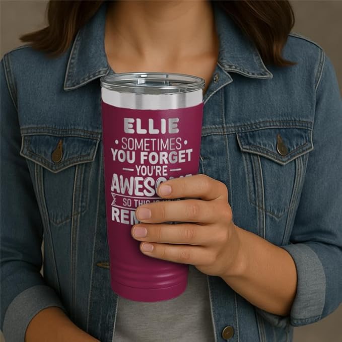 Personalized Inspirational Tumbler, Inspirational Gifts for Men Dad Father Wife Sister Women, Custom Birthday For Him Her, Customized You?셱e Awesome Tumbler, Teacher Coworker Gifts 20oz Maroon