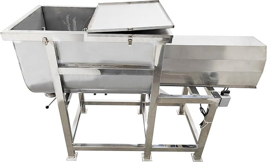 Dry and Wet Horizontal Mixer 220V 2.2KW, 200KG Capacity, 304 Stainless Steel Spiral Mixer for Feed/Plastic/Fertilizer/Sauce