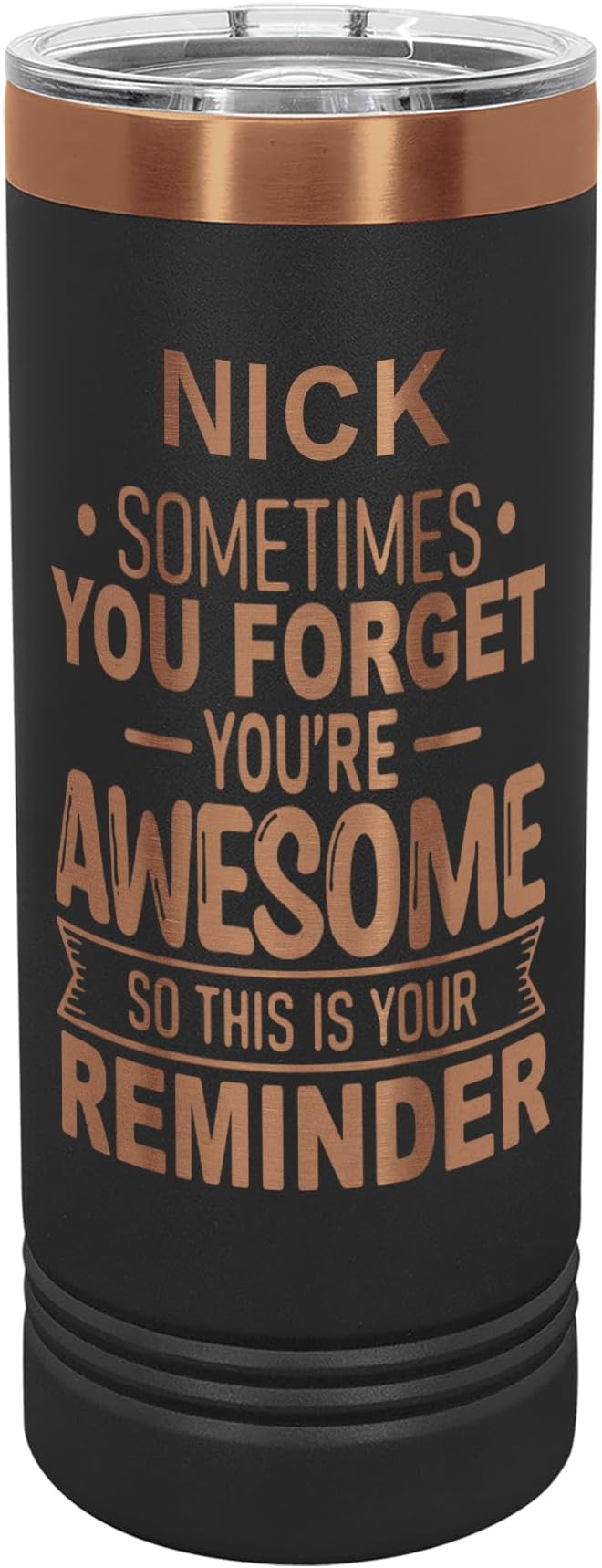 Personalized Inspirational Tumbler, Inspirational Gifts for Men Dad Father Wife Sister Women, Custom Birthday For Him Her, Customized You?셱e Awesome Tumbler, Teacher Coworker Gift 22oz Black Copper