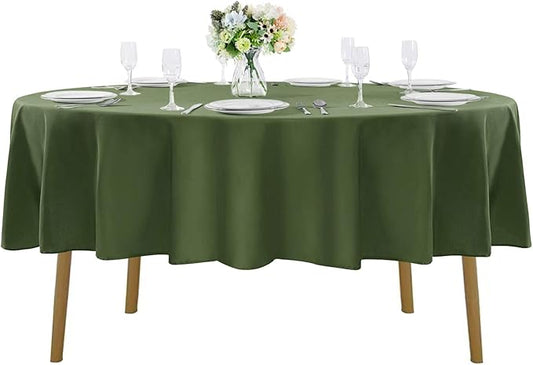 Cupuamon 60 inch Round Tablecloth Washable Polyester Table Cloth Decorative Table Cover for Wedding Party Dining Banquet（60 inch,Willow）