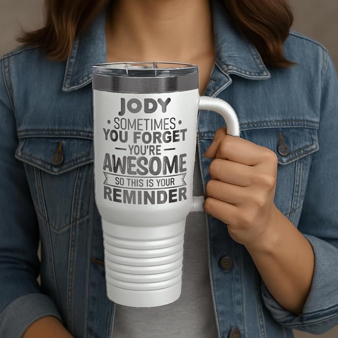 Personalized Inspirational Tumbler, Inspirational Gifts for Men Dad Father Wife Sister Women, Custom Birthday For Him Her, Customized You?셱e Awesome Tumbler, Teacher Coworker Gifts 40oz White Black