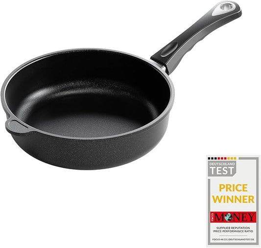 AMT Gastroguss The World쨈S [.] Casserole Frying pan Non-Induction, Diameter 24 cm, Height 7 cm, cast Aluminium (Aluminium), Lotan짰 Non-Stick Coating for Fat-Free-Frying, AMZN-724-US