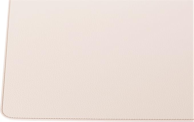 Nikalaz Set of 4 Placemats and 4 Coasters Made of Recycled Leather (18''x13'', Creamy White/Beige)