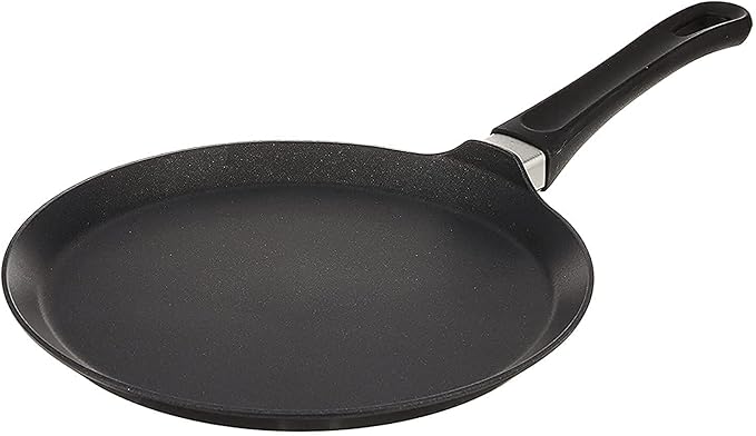 Scanpan Classic 10-inch Nonstick Crepe Pan ??Compatible with Gas and Electric Stovetops, Metal Utensil Safe, Oven Safe to 500째F, Dishwasher Safe, Black