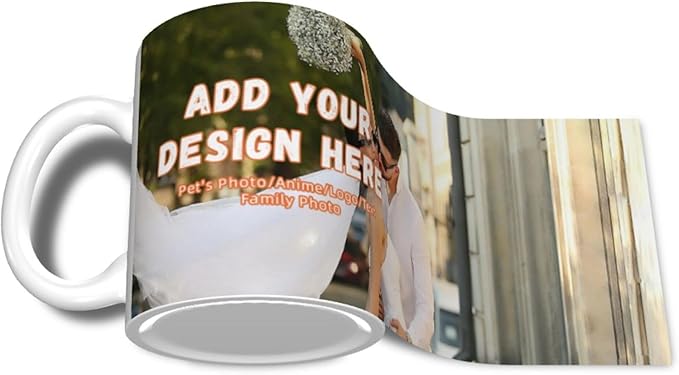 Custom Color Mugs with Partial or Full-Size Printing Customizable Photos and Text Coffee Mugs Creative Multicolor Designs Image (Full-Width, Red)