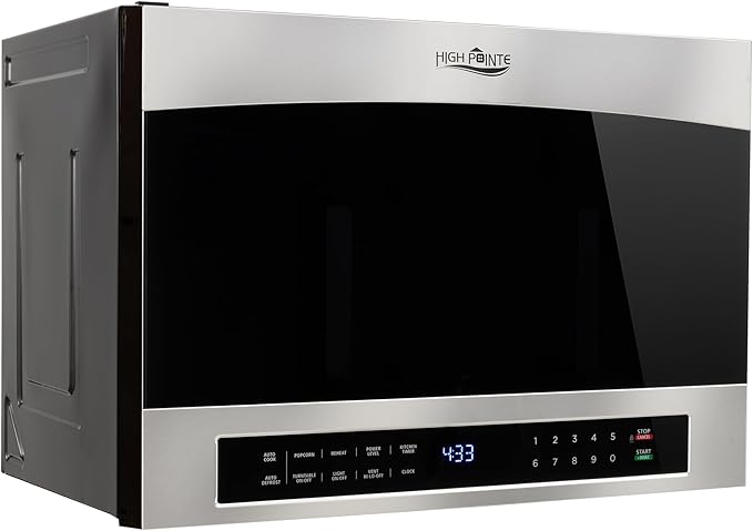 RecPro RV High Pointe 24" Stainless Steel Over the Range Microwave | 1.4 Cu. Ft. | 38L Capacity | 1000 Watts | 13.5" Turntable