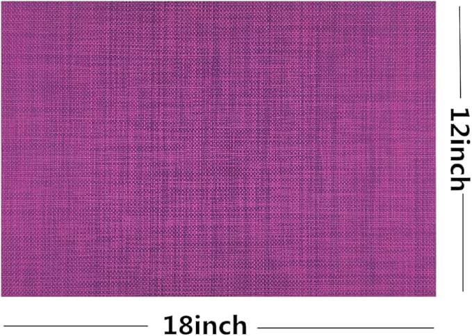 WAZAIGUR Placemats,Easy to Clean Crisscross Woven Vinyl Place Mats Durable Non-Slip Heat Resistant Table Mats,Placemats for Kitchen Table Set of 4,Purple