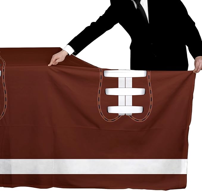 Gatherfun Football Party Decorations Disposable Tablecloth Plastic Touchdown Table Cover for Birthday Football Party Games Decoration 54 X 108Inch竊? Pack