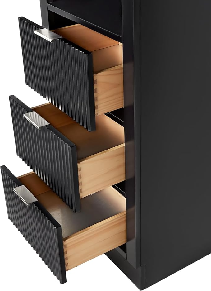 ARIEL Milan Bathroom Storage Cabinet 65?쒱 x 20?쓂 x 16?쒭 Black