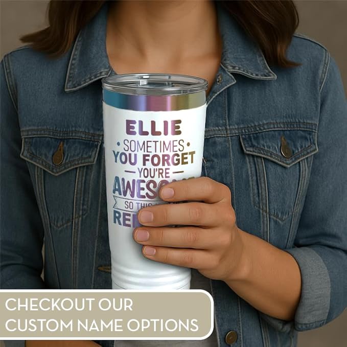 Spotted Dog Company Inspirational Tumbler, Inspirational Gifts for Men Dad Father Wife Sister Women, Birthday For Him Her, You?셱e Awesome Tumbler, Teacher Coworker Gifts 20oz White Prism