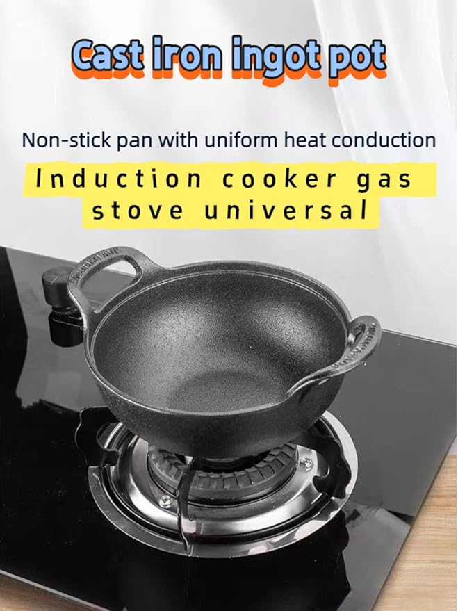 cast iron Dutch oven large-capacity pot with lid is used for baking bread and stewing meat-heavy-duty casting cooker iron pot is used for stewing, baking and bread baking. (Glass cover, 9.84in*3.4in)