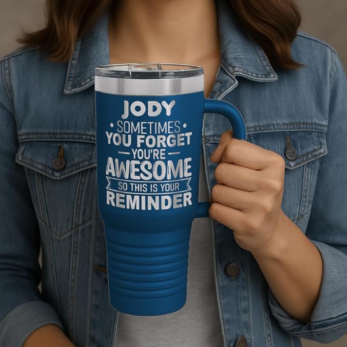 Personalized Inspirational Tumbler, Inspirational Gifts for Men Dad Father Wife Sister Women, Custom Birthday For Him Her, Customized You?셱e Awesome Tumbler, Teacher Coworker Gifts 40oz Royal Blue