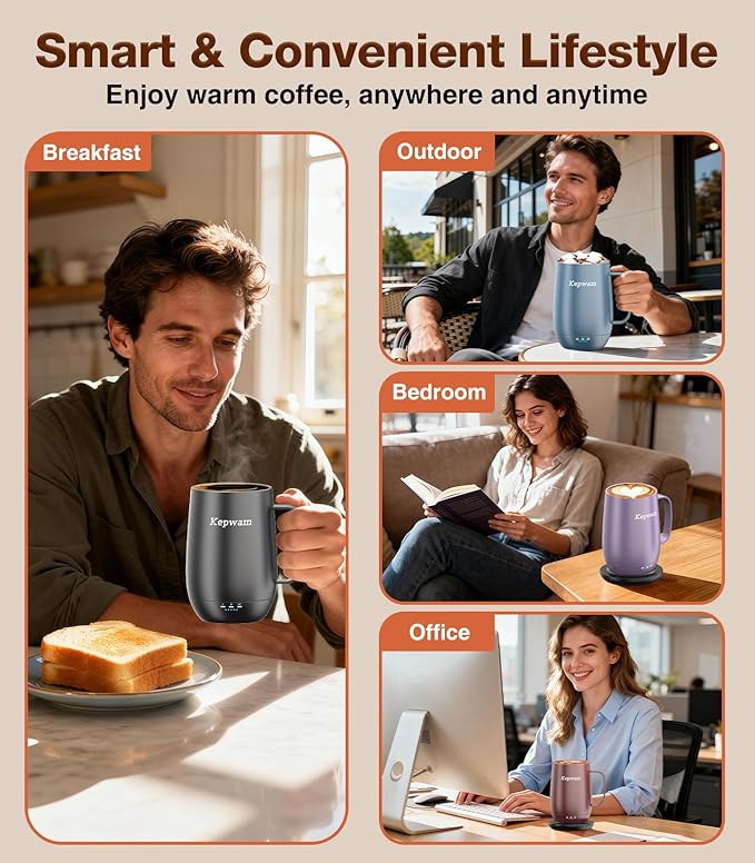 Heated Coffee Mug T2-Plus, 20oz Leading Large Capacity Self Heating Coffee Mug, Up to 8 Hrs Battery & Hot Up to 149?? Smart Coffee Mug for Women, Men