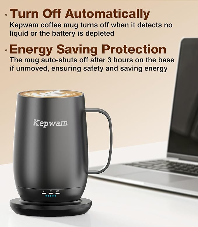Heated Coffee Mug T2-Plus, 20oz Leading Large Capacity Self Heating Coffee Mug, Up to 8 Hrs Battery & Hot Up to 149?? Smart Coffee Mug for Women, Men