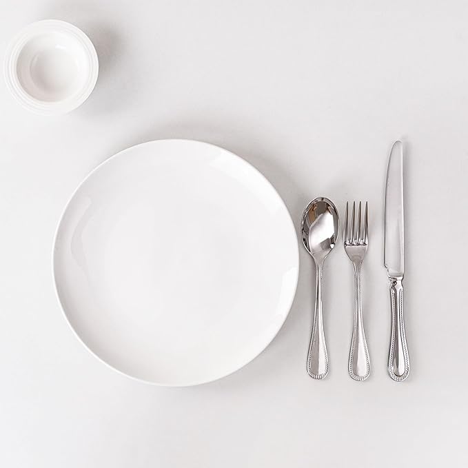 White Dinner Plates Set of 6, 10 Inch Ceramic Plates ??White Porcelain Dinner Plates for Kitchen, Serving & Everyday Use, Microwave & Dishwasher Safe
