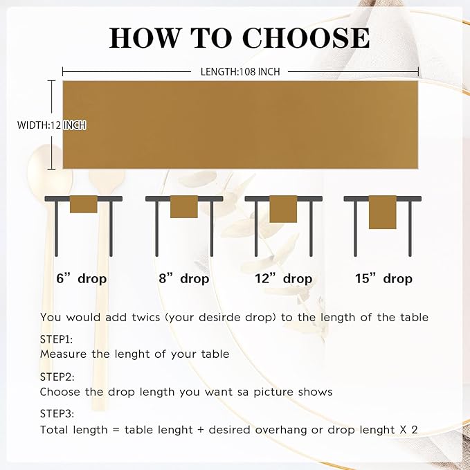 Yblut 10 Pack Satin Table Runner 12 x 108 Inch Long Old Gold Silk Table Runner for Wedding Party Banquet Birthday Decoration