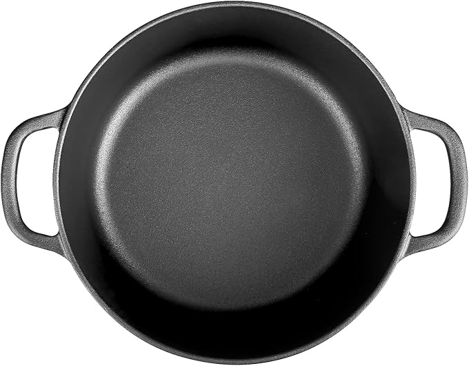 Pre-Seasoned Cast Iron Dutch Oven Pot with Lid Dual Handle, Sourdough Bread Baking Pots竊?Round 5 Quart, Black
