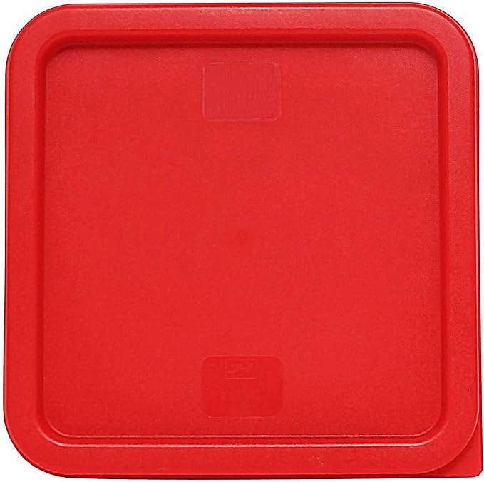 Tiger Chef 8 Quart Commercial Grade Clear Food Storage Square Polycarbonate Containers With Red Lids