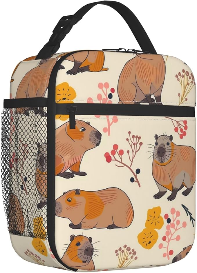 VANZEV Capybara Lunch Box for Adults Women Girls Boys Kids Cute Animal Lunch Box Insulated Cooler Reusable Lunch Bag Container Gifts for Work Office Picnic Travel School