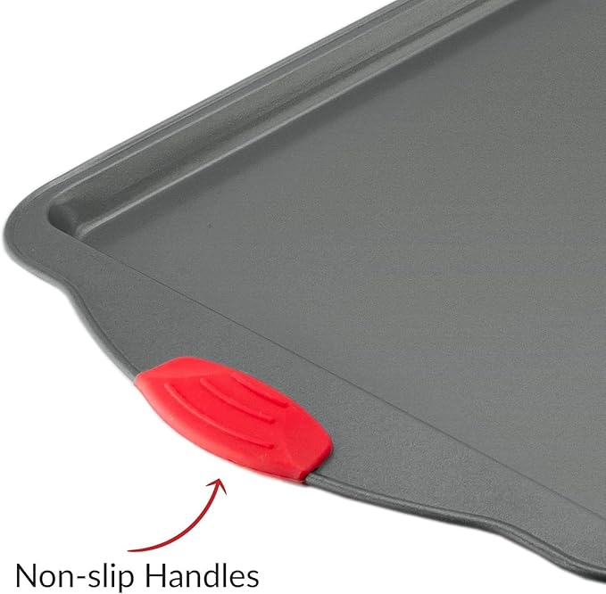 Boxiki Kitchen Nonstick Baking Sheet Pan ??Heavy-Gauge Carbon Steel, Warp, Dent, and Rust-Resistant ??Gourmet Rimmed Half Cookie Sheet Trays, Non-Toxic for Exceptional Baking Performance - 15x10 Inch