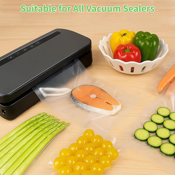MakMeFre 50 Gallon Size 11" x 16" Vacuum Sealer Bags with BPA Free and Heavy Duty,Great for Food Storage Vaccume Sealer PreCut Bag