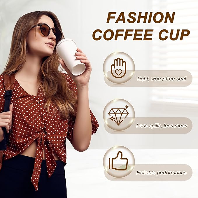 uxcell 4Pcs Reusable Coffee Cups with Lids, 16oz Travel Coffee Mugs Spill Proof Water Tumblers Drinking Cups for Hot and Cold Drinks Juice Tea, Pink