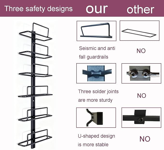 Modern Wall Mounted Wine Rack, Black Metal 24-Wine Bottle Holder for Wall Storage Display, Vertical Space Saving Design for Home Bar, Kitchen, Restaurant