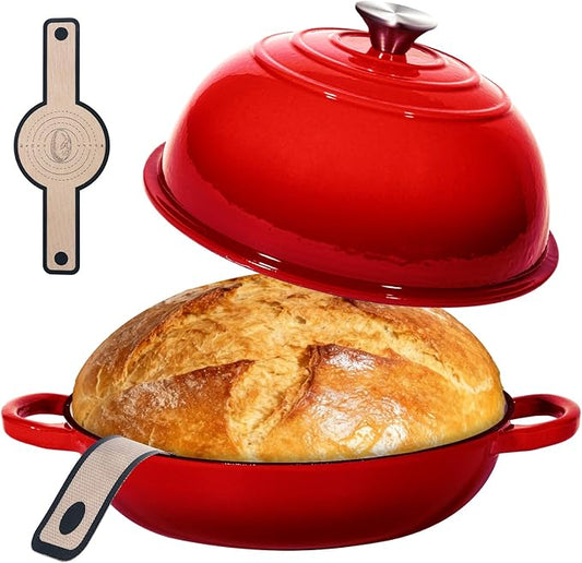 ONKO Sourdough Bread Dutch Oven, 6QT Dutch Oven for Sourdough Bread Baking, Enameled Cast Iron Bread Dome, Round Ceramic Dutch Ovens Pot with Lid for Homemade