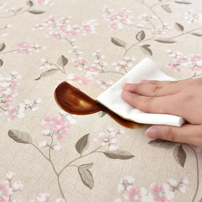 LOHASCASA Vinyl Oilcloth Tablecloth Rectangle Wipeable Peva Waterproof PVC Heavy Duty Stainproof Spillproof Large Tablecloth Farm Thanksgiving Banquet BBQ 9 ft 54 x 108 Inch