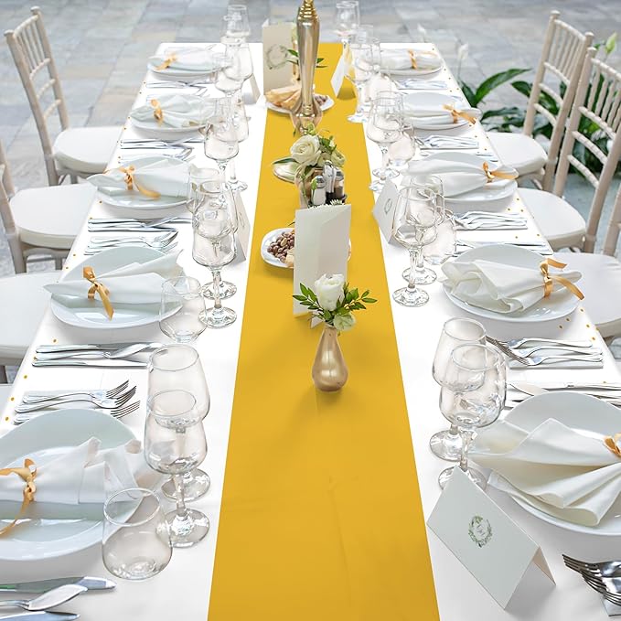 3Pcs White and Gold Tablecloth Party Decorations,Plastic White Table Cloth Printed Gold Table Runner Disposable Rectangle Table Cover for Birthday Wedding Anniversary Graduation Party,54 x108 Inch