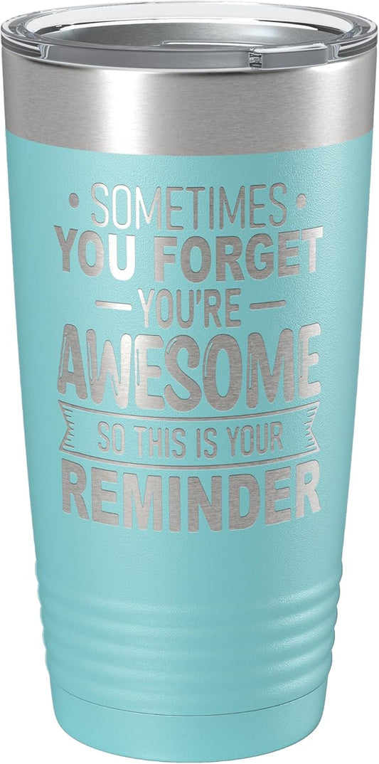 Spotted Dog Company Inspirational Tumbler, Inspirational Gifts for Men Dad Father Wife Sister Women, Birthday For Him Her, You?셱e Awesome Tumbler, Teacher Coworker Gifts 20oz Teal