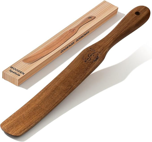 Wooden Spatula ??11??Spurtle for Sourdough Tools & Accessories ??Wood for Baking, Mixing & Scraping ??Sourdough Whisk & Jar Spatula for Cooking (01)