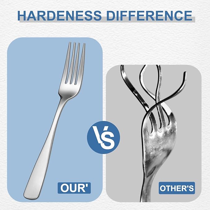 BEWOS 40 Piece Silverware Set - Stainless Steel Silverware Sets for 8 Include Spoon, Forks, Knives, Mirror Polished Flatware Set for Home, Kitchen, Restaurant, Dishwasher Safe