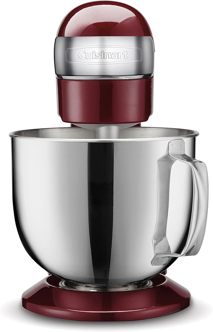 Cuisinart Stand Mixer, 12 Speed, 5.5 Quart Stainless Steel Bowl, Chef?™s Whisk, Mixing Paddle, Dough Hook, Splash Guard w/ Pour Spout, Pinot Noir, SM-50PNNAS