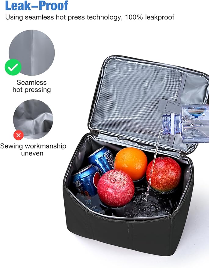 Vuudh Insulated Lunch Bags for Women, Quilted Lunch Box, Lightweight Puffy Padded Waterproof Lunch Tote, Reusable Lunch Cooler bag for Work Picnic Travel