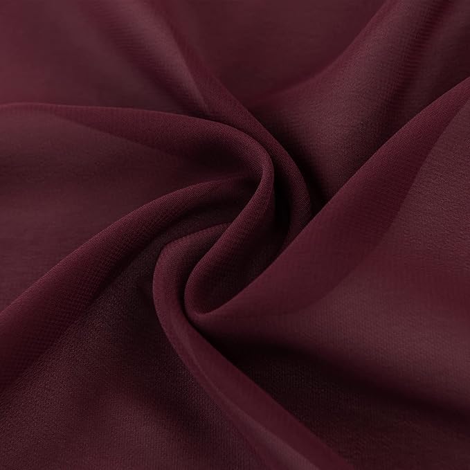flohar 6Pack 9ft Christmas Chiffon Table Runner 14x108 Inch Sheer Romantic Table Runner for Wedding Birthday Party Bridal Shower Outdoor Decoration -Burgundy