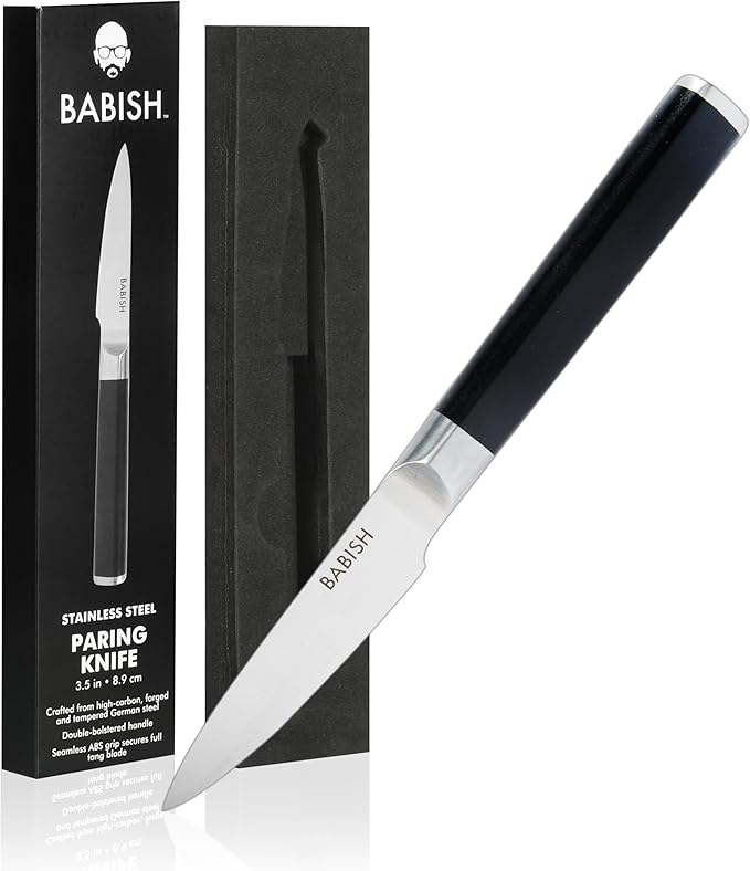 Babish 3.5-Inch Paring Knife ??High-Carbon 1.4116 German Steel Kitchen Knife ??Precision Cutlery for Peeling, Slicing & Detail Work
