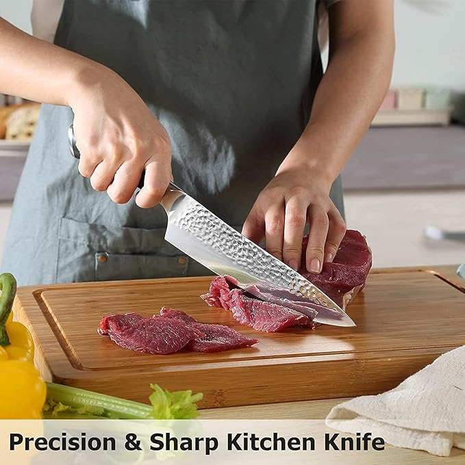 PAUDIN Chef Knife 8 Inch, Ultra Sharp Professional Chef Knife, High Carbon German Stainless Steel Kitchen Knives with Ergonomic ABS Handle, Kitchen Knife for Home & Restaurant