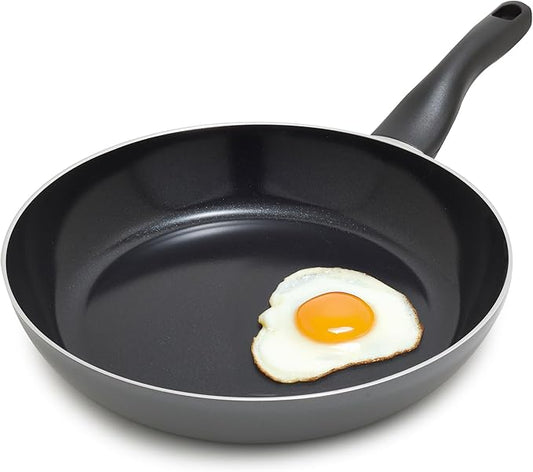 Deco 11??Nonstick Frying Pan Skillet, Made in Italy, Diamond Ceramic PFAS-Free, Dishwasher & Metal Utensil Safe, Durable Gloss Enamel Finish, Stay-Cool Handle, High Walls-Extra Room, Gray