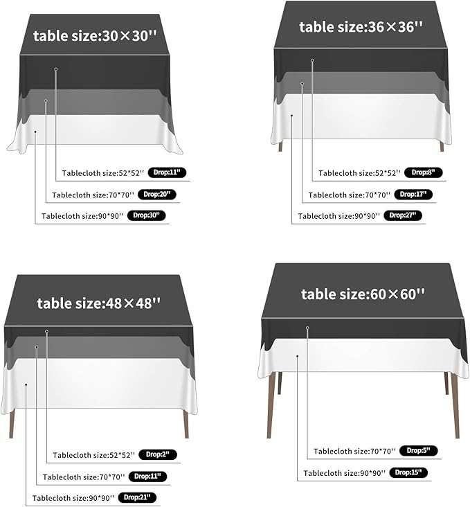 Cupuamon Square Tablecloth 52x52 inch Washable Polyester Fabric Table Cloth for Wedding Party Dining Banquet Decoration（52x52,Hunter）