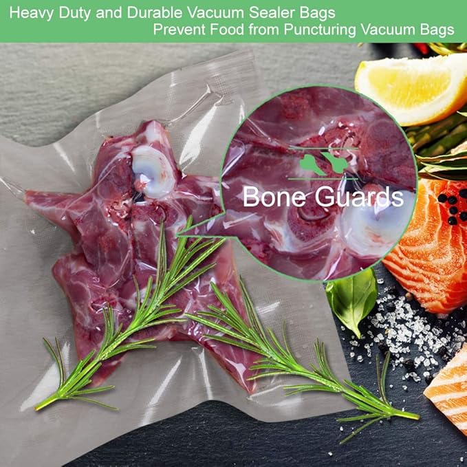 200 Pint 6X10 Vacuum Food Sealer Bags with BPA Free and Heavy Duty,Commercial Grade Vacuum Sealer Freezer Bags Compatible with Any Type Vacuum Sealer Machine