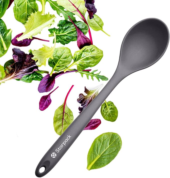 Starpack 'Winning Serve' XL Premium Silicone Serving Spoon (13.5") - Large Silicone Spoon for Cooking High Heat Resistant to 600째F - LFGB Grade Nonstick Mixing Spoons - Large Rubber Serving Spoons