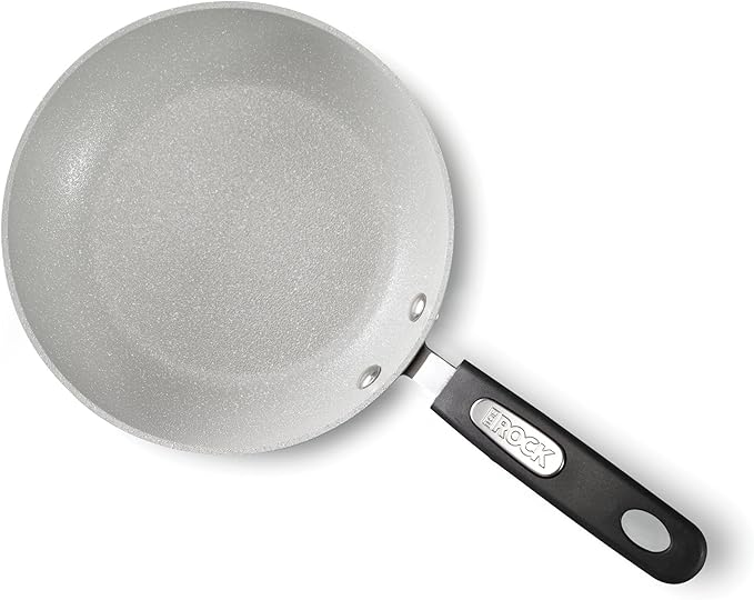 Starfrit The Rock Terra 20cm (8'') Ceramic Non-Stick Fry Pan - Thick Aluminium Base - PFAS Free - Easy to Clean - Grey