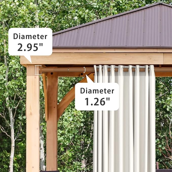 Tension Shower Curtain, Spring Shower Tension Curtain Rod, Closet Rod, for Windows or Shower, Rust Resistant Easy to Install, Umimile (Brown, 51-165??